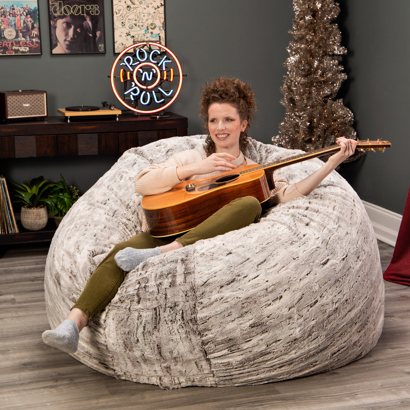 Jaxx 6 Foot Cocoon - Large Bean Bag Chair for Adults, Premium  Luxe Faux Fur - Mountain Fox : Home & Kitchen