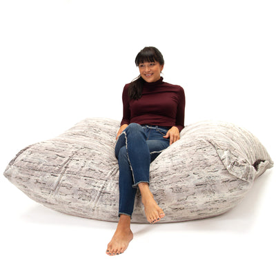 Jaxx Pillow Saxx 5.5 Foot -Huge Bean Bag Floor Pillow and Lounger in Luxe Faux Fur
