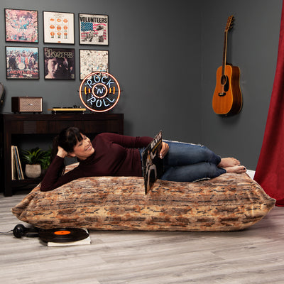 Jaxx Pillow Saxx 5.5 Foot -Huge Bean Bag Floor Pillow and Lounger in Luxe Faux Fur