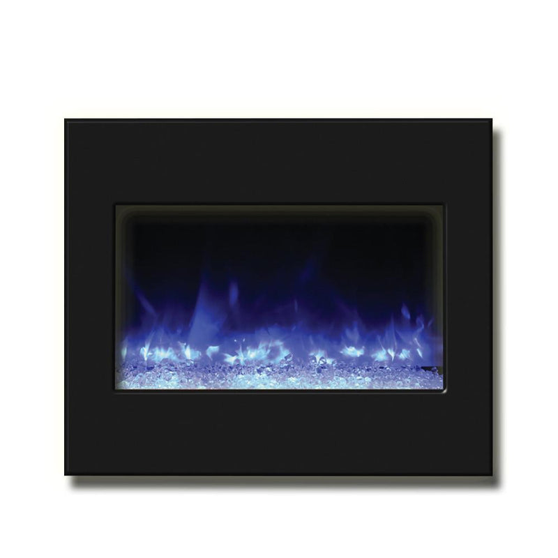 Amantii 30" Zero Clearance Electric Fireplace with Black Glass Surround