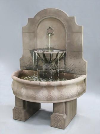 Provincial Wall Fountain with Pedestals