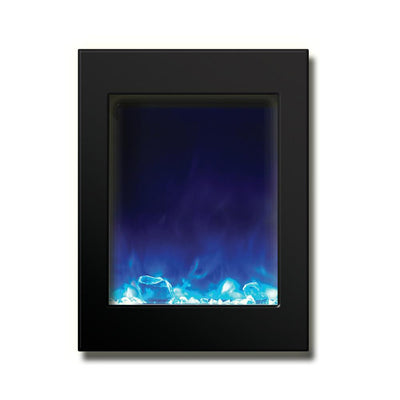 Amantii 29″ x 39″ Zero Clearance Electric Fireplace with Black Glass Surround