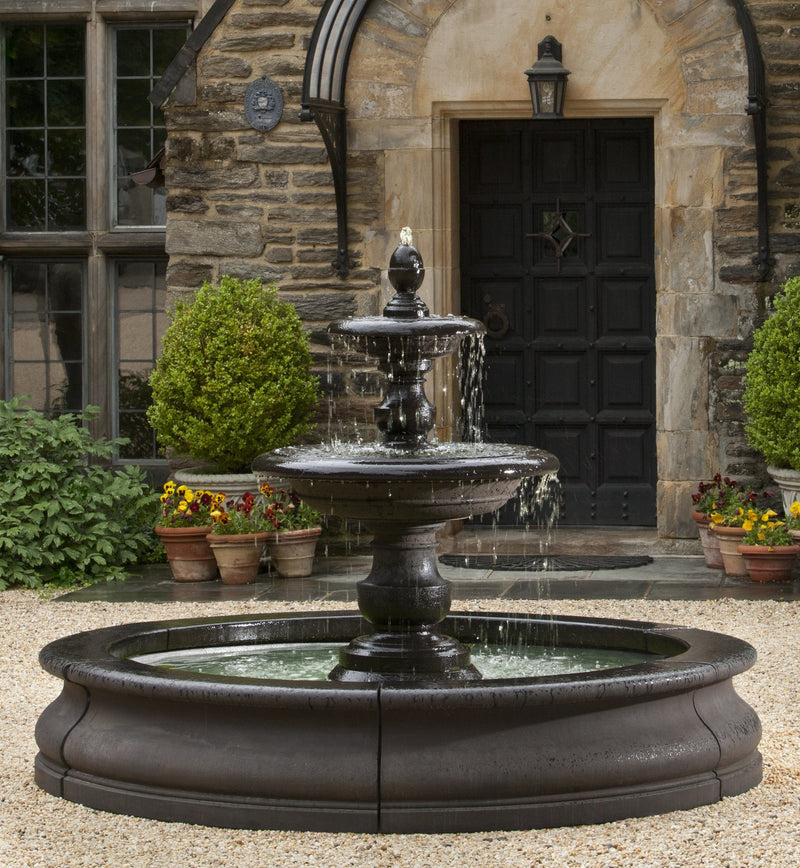 Caterina Tiered Large Outdoor Fountain in Basin﻿