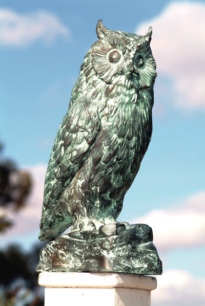 Brass Baron Owl Garden Statue