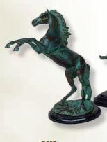 Brass Baron Rearing Horse Table Top Statue