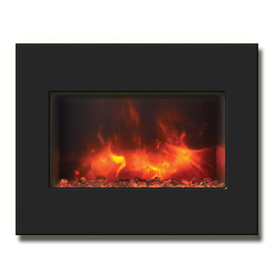 Amantii 26" Zero Clearance Electric Fireplace with Black Glass Surround