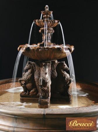 2-Tier Cavalli Fountain with 12 foot Bracci Basin