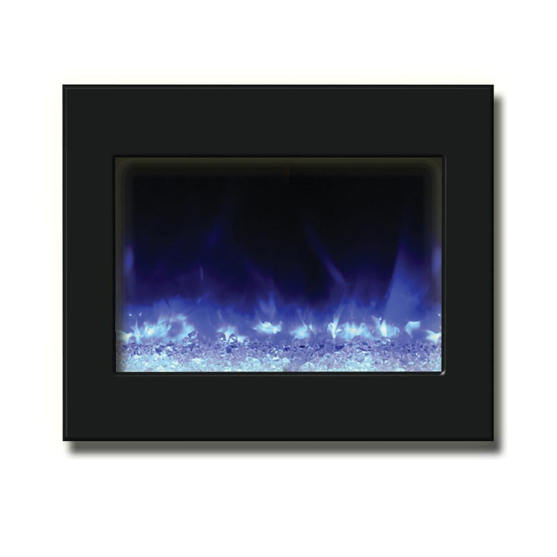 Amantii 39" Zero Clearance Electric Fireplace with Black Glass Surround