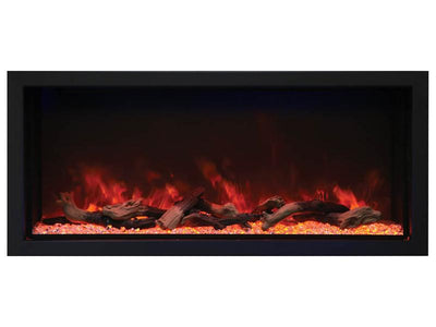 Amantii 50" Deep XT Indoor or Outdoor Built-in Electric Fireplace with Black Steel Surround