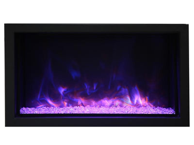 Amantii 40" Deep XT Indoor or Outdoor Built-in Electric Fireplace with Black Steel Surround
