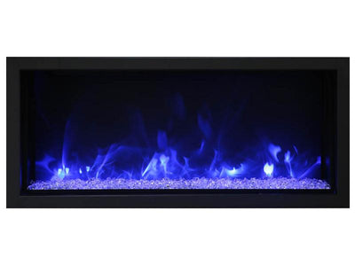 Amantii 50" Deep XT Indoor or Outdoor Built-in Electric Fireplace with Black Steel Surround