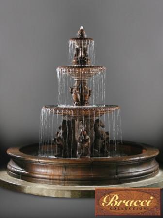 3 Tier Cavalli Fountain with 12 foot Bracci Basin