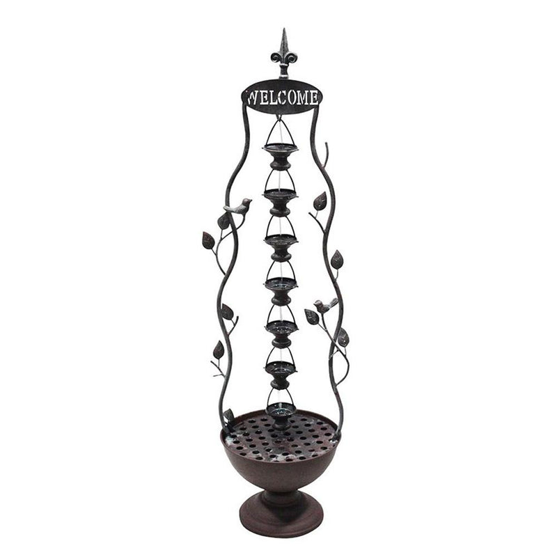 Seven Hanging Cup Tier Layered Floor Fountain