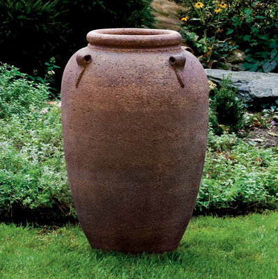 4 Handle Jar | Sandblasted Terra Cotta Planter