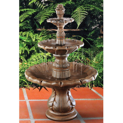 Classical Finial Tiered Outdoor Water Fountain