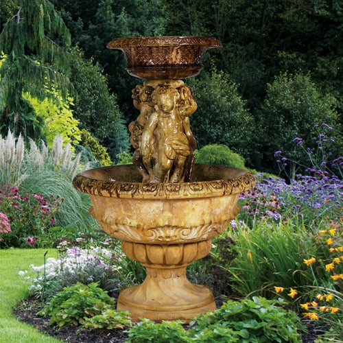Antique Cherubs Outdoor Water Fountain