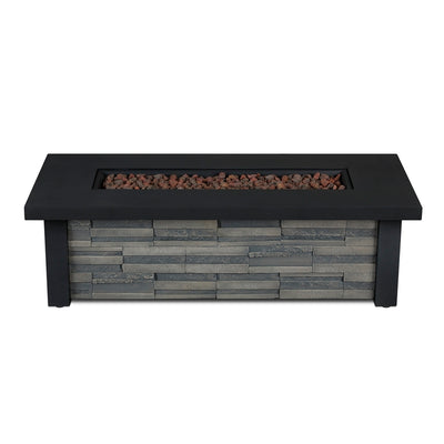 Berthoud Propane Fire Table in Stacked Stone with NG Conversion