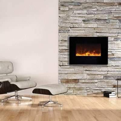 Amantii 26″ WM/FM Series Electric Fireplace with Black Glass Surround
