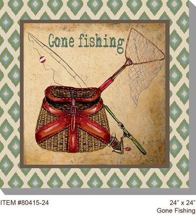 Gone Fishing Outdoor Canvas Art