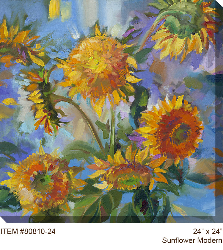 Sunflower Modern Outdoor Canvas Art