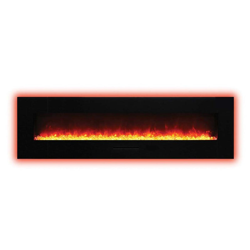 Amantii 72" WM/FM Series Electric Fireplace with Black Glass Surround