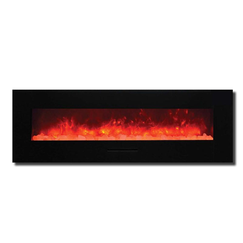 Amantii 60" WM/FM Series Electric Fireplace with Black Glass Surround