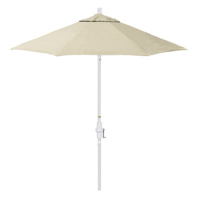 California Umbrella 9' Golden State Series Patio Umbrella With Matted White Aluminum Pole Aluminum Ribs Collar Tilt Crank Lift With Sunbrella Fabric
