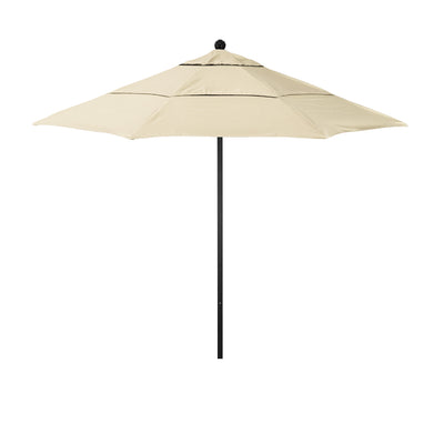 California Umbrella 11' Venture Series Patio Umbrella with Black Aluminum Pole Fiberglass Ribs Pulley Lift With Sunbrella Fabric