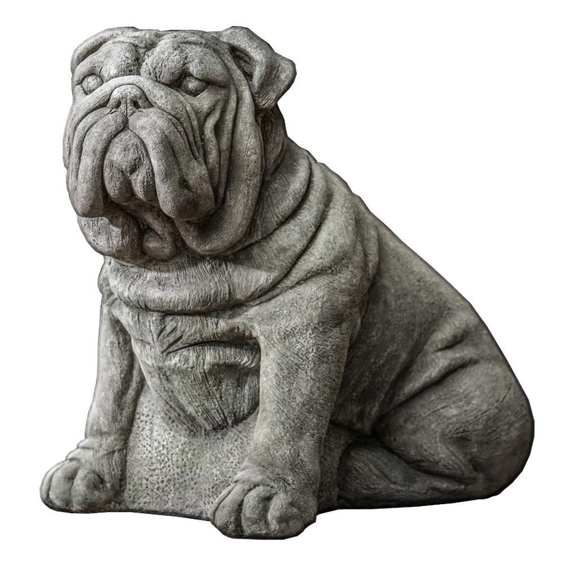Antique Bulldog Cast Stone Garden Statue | Dog Statue