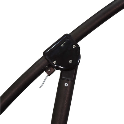 California Umbrella 9' Bayside Series Cantilever With Bronze Aluminum Pole Aluminum Ribs 360 Rotation Tilt Crank Lift With Sunbrella Fabric