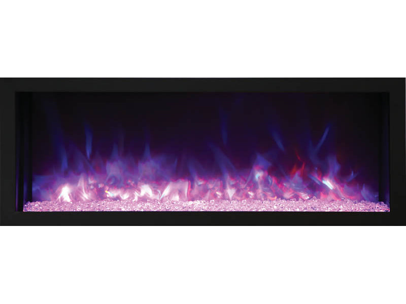 Amantii 60" Deep XT Indoor or Outdoor Built-in Electric Fireplace with Black Steel Surround