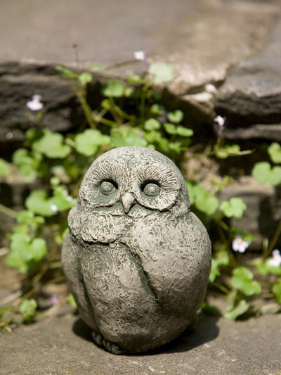 Baby Barn Owl Cast Stone Garden Statue