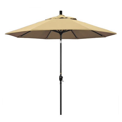 California Umbrella 9' Pacific Trail Series Patio Umbrella With Stone Black Aluminum Pole Aluminum Ribs Push Button Tilt Crank Lift With Pacifica Fabric