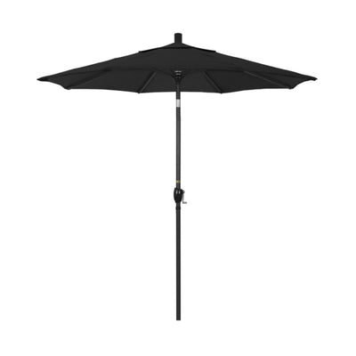 California Umbrella 7.5' Pacific Trail Series Patio Umbrella With Stone Black Aluminum Pole Aluminum Ribs Push Button Tilt Crank Lift With Pacifica Fabric