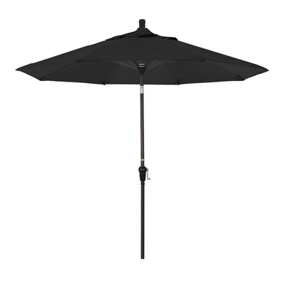 California Umbrella 9' Sunset Series Patio Umbrella With Bronze Aluminum Pole Aluminum Ribs Auto Tilt Crank Lift With Pacifica Fabric