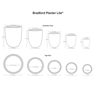 Bradford Planter Stone Grey Lite®