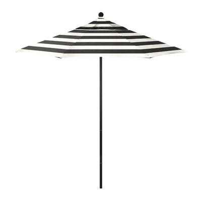 California Umbrella 7.5' Venture Series Patio Umbrella With Black Aluminum Pole Fiberglass Ribs Push Lift With Sunbrella Fabric