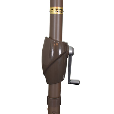 California Umbrella 7.5' Pacific Trail Series Patio Umbrella With Matted White Aluminum Pole Aluminum Ribs Push Button Tilt Crank Lift With Pacifica Fabric