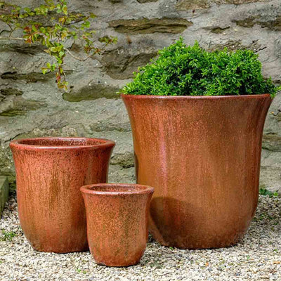 Campana Planter Set of 3 in Volcanic Red