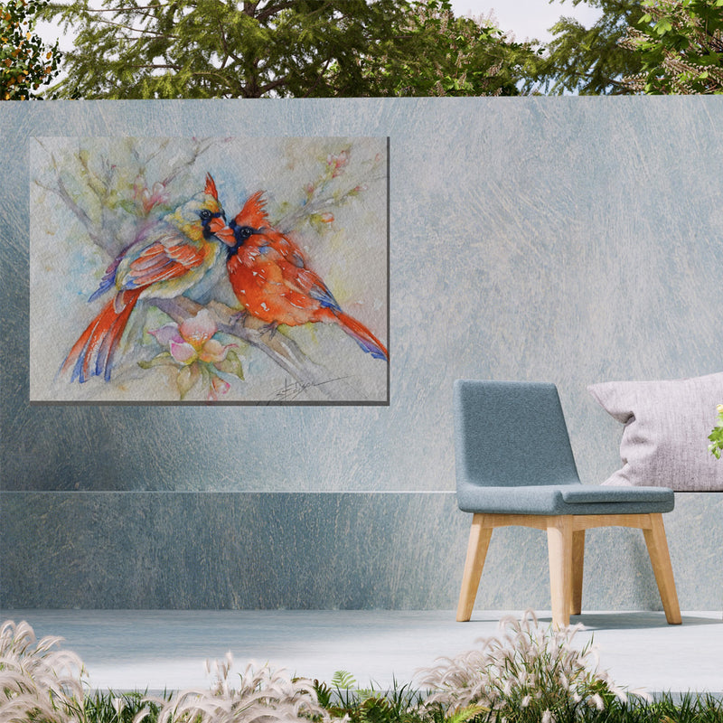 Cardinal Courtship Outdoor Art