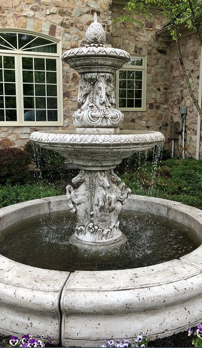 Cavalli Tiered Outdoor Fountain with Fiore Pond