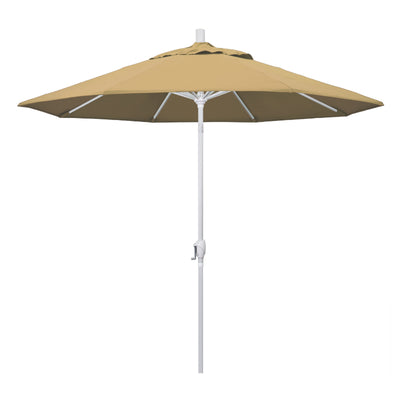 California Umbrella 9' Pacific Trail Series Patio Umbrella With Matted White Aluminum Pole Aluminum Ribs Push Button Tilt Crank Lift With Olefin Fabric