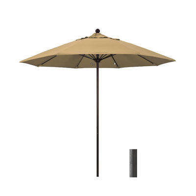 California Umbrella 9' Venture Series Patio Umbrella with Black Aluminum Pole Fiberglass Ribs Push Lift With Olefin Fabric