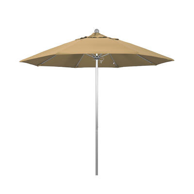 California Umbrella 9' Venture Series Patio Umbrella With Silver Anodized Aluminum Pole Fiberglass Ribs Push Lift With Olefin Fabric