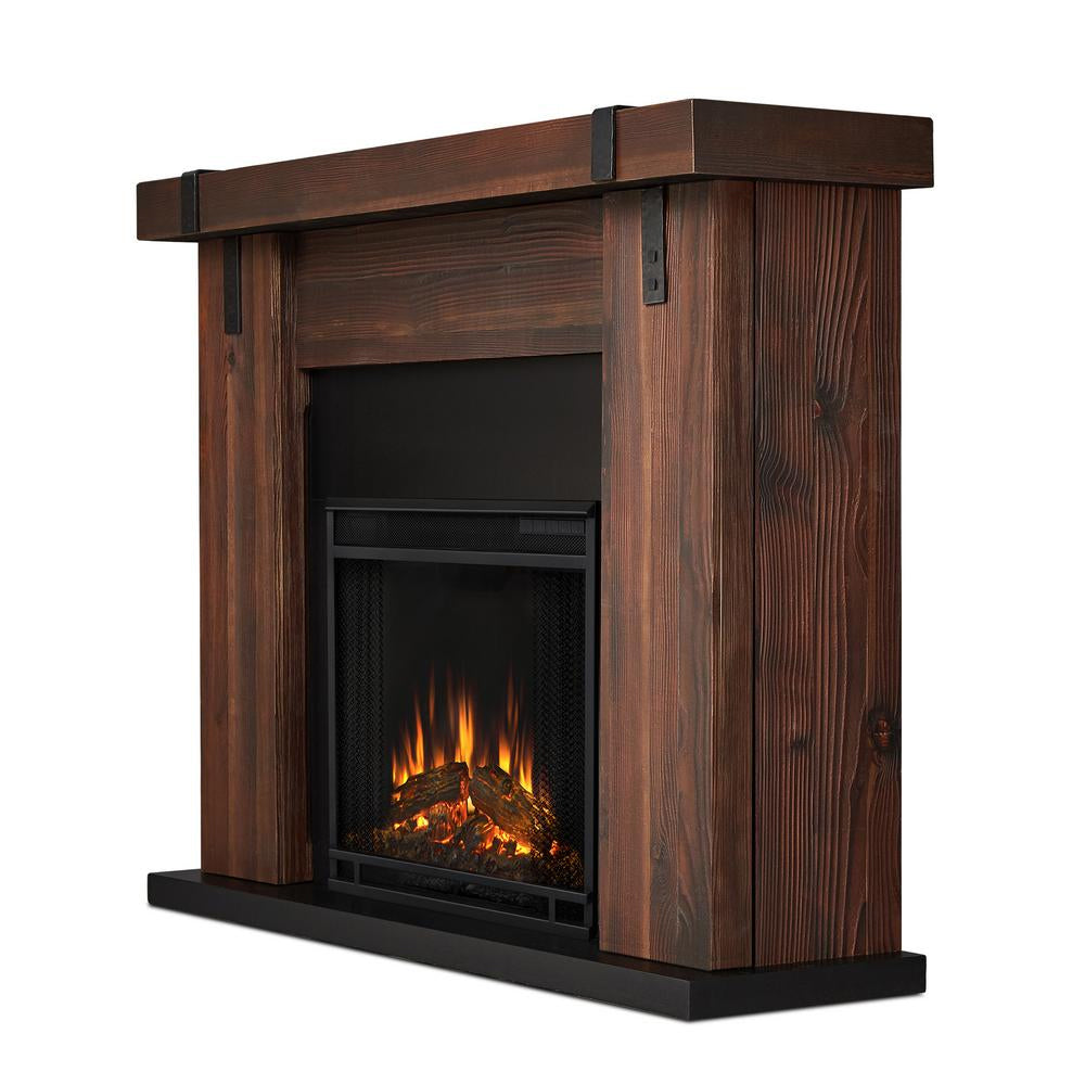 Real Flame Crawford Electric Slim Line Fireplace in Chestnut Oak 