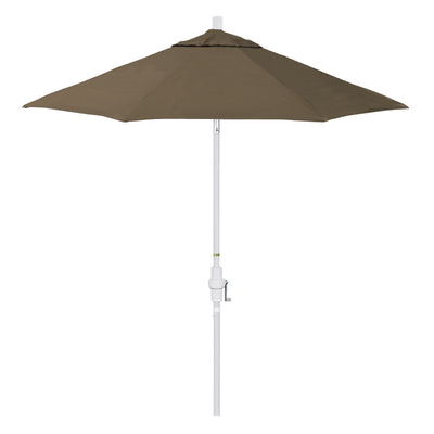 California Umbrella 9' Golden State Series Patio Umbrella With Matted White Aluminum Pole Aluminum Ribs Collar Tilt Crank Lift With Sunbrella Fabric
