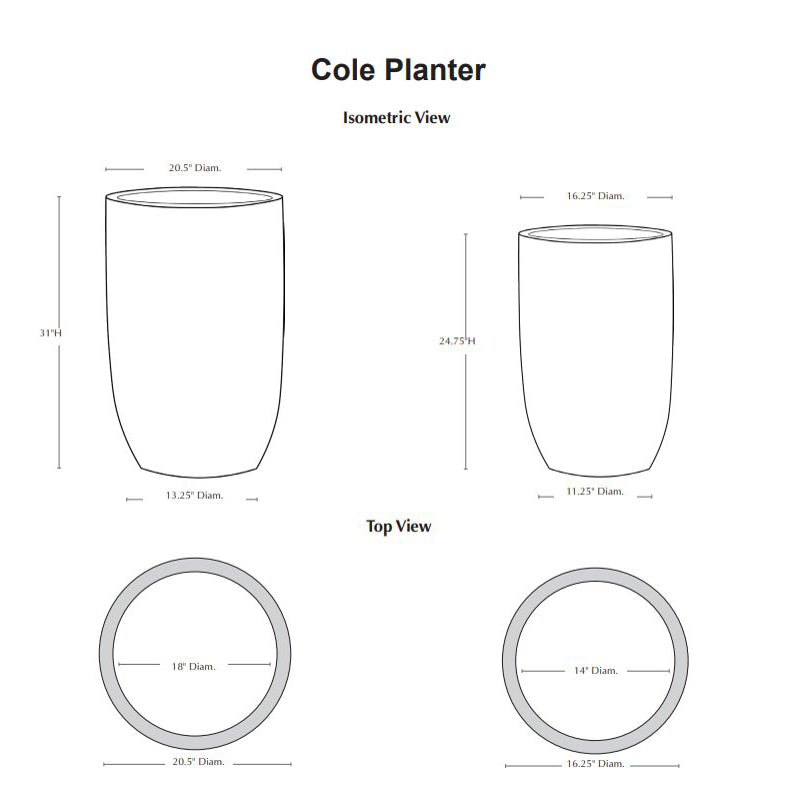 Cole Glazed Terra Cotta Planter Set of 2