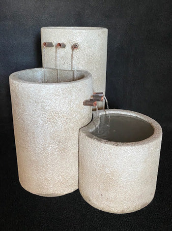 Cylinder Streams Cascade Fountain