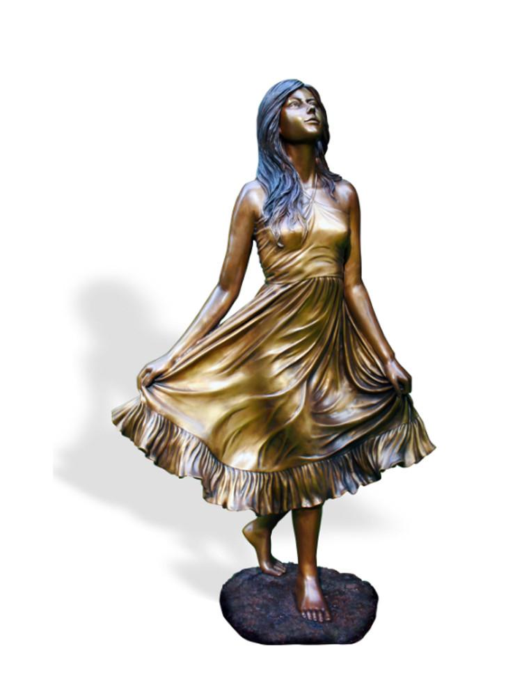 Brass Baron Debutant Girl Garden Statue
