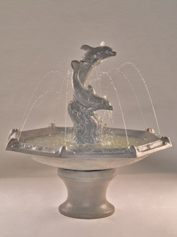 Dolphins Fountain with Octagon Bowl